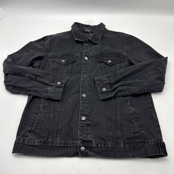 Tupac Shakur Poetic Justice Black Denim Jean Jacket Size LARGE By Chemistry - Picture 3 of 8